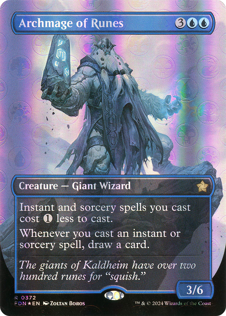 Archmage of Runes (FDN-372) - Foundations (Borderless) Foil