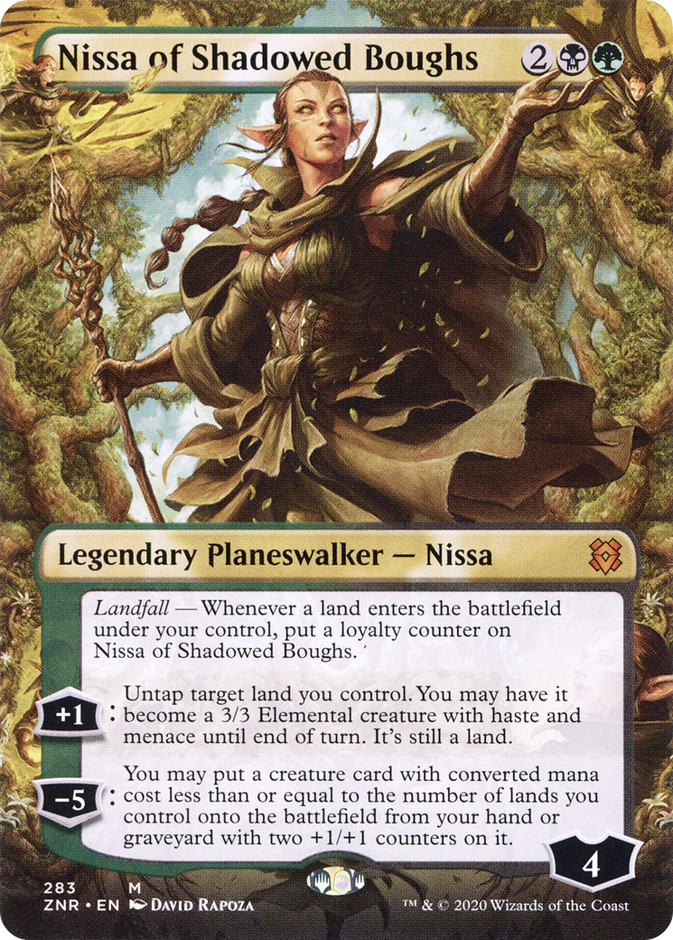 Nissa of Shadowed Boughs (ZNR-283) - Zendikar Rising (Borderless) Foil