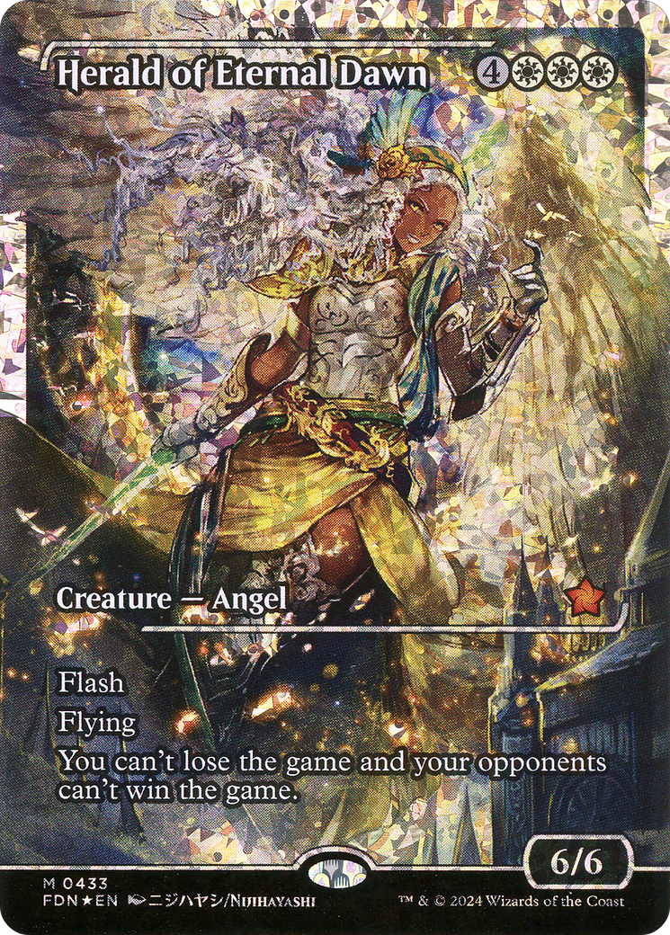 Herald of Eternal Dawn (FDN-433) - Foundations: (borderless, Showcase) Foil