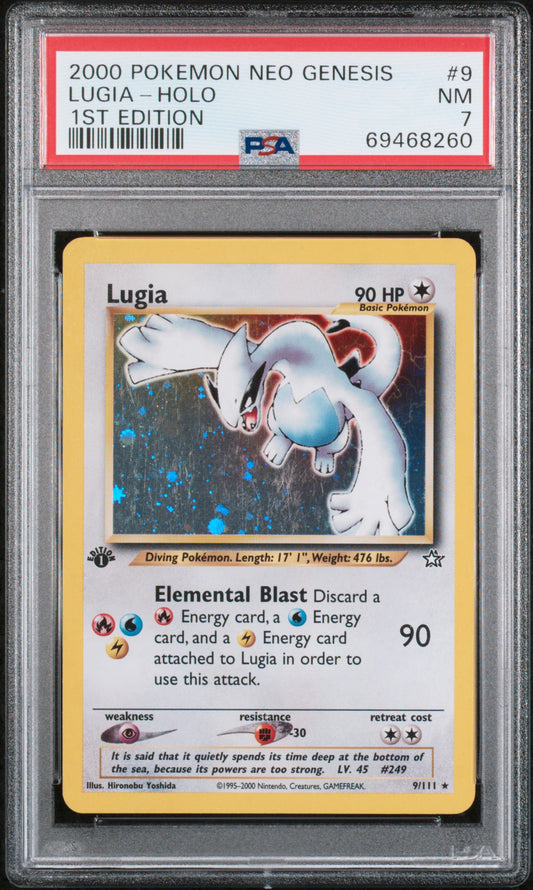 Lugia Holo Neo Genesis 1st Edition #9 PSA 7