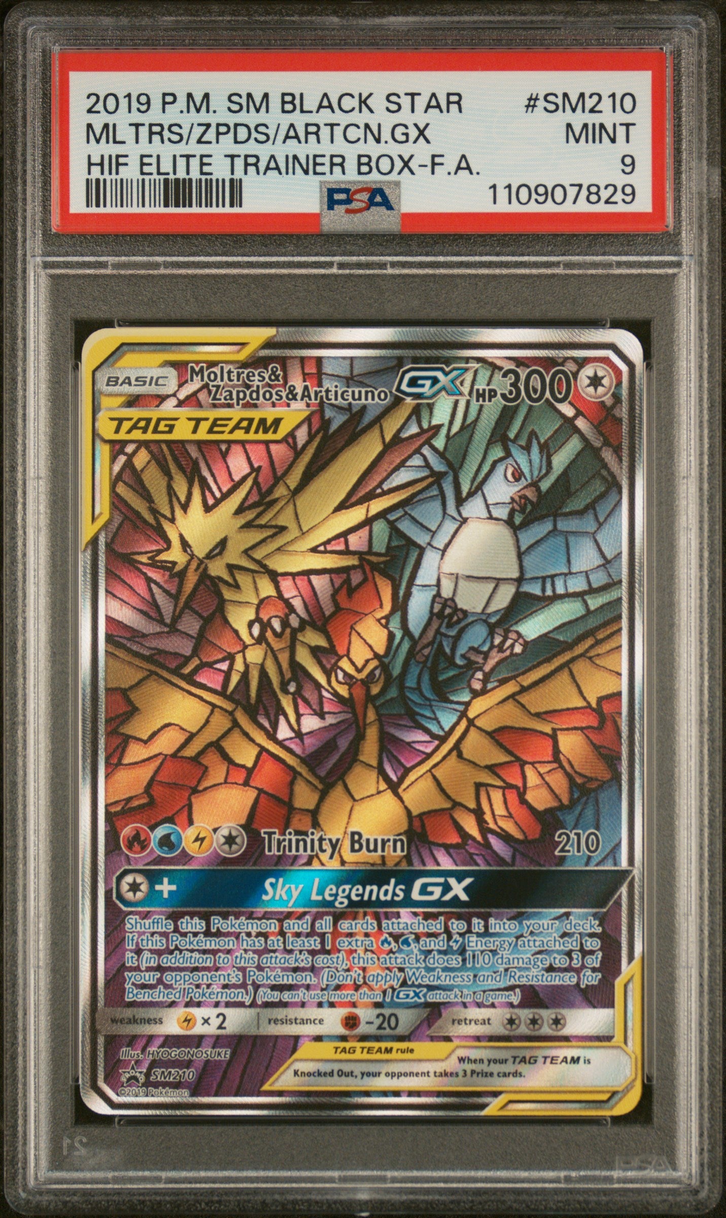 Moltres & Zapdos & Articuno GX Tag Team #SM210 PSA 9
