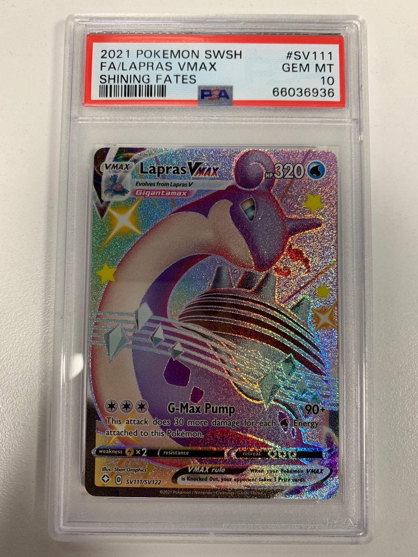 Lapras VMAX FA SV PSA 10