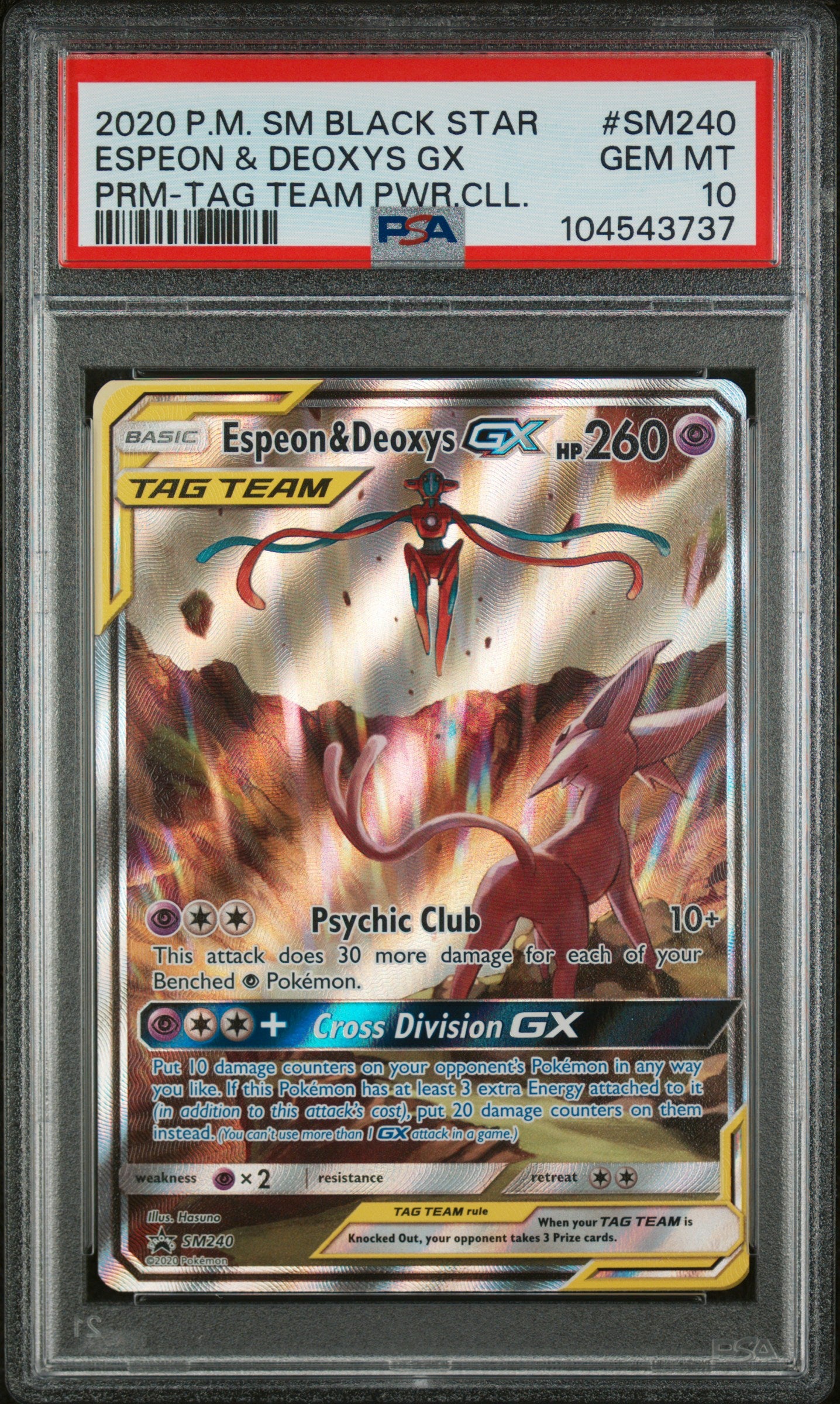 Espeon & Deoxys GX Tag Team #SM240 PSA 10