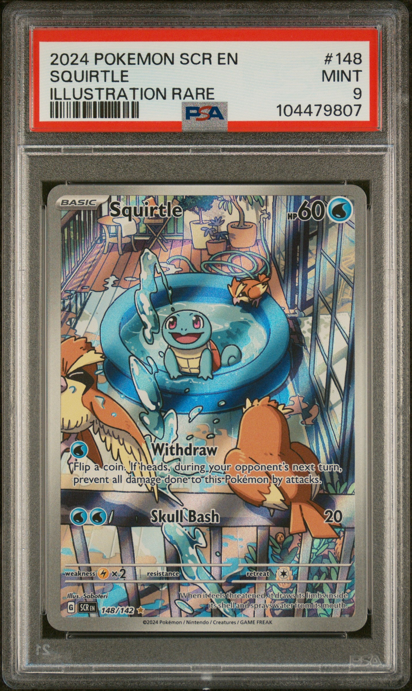 Squirtle Illustration Rare #148 PSA 9 Derpy Cards Squirtle Illustration Rare #148 PSA 9 Derpy Cards