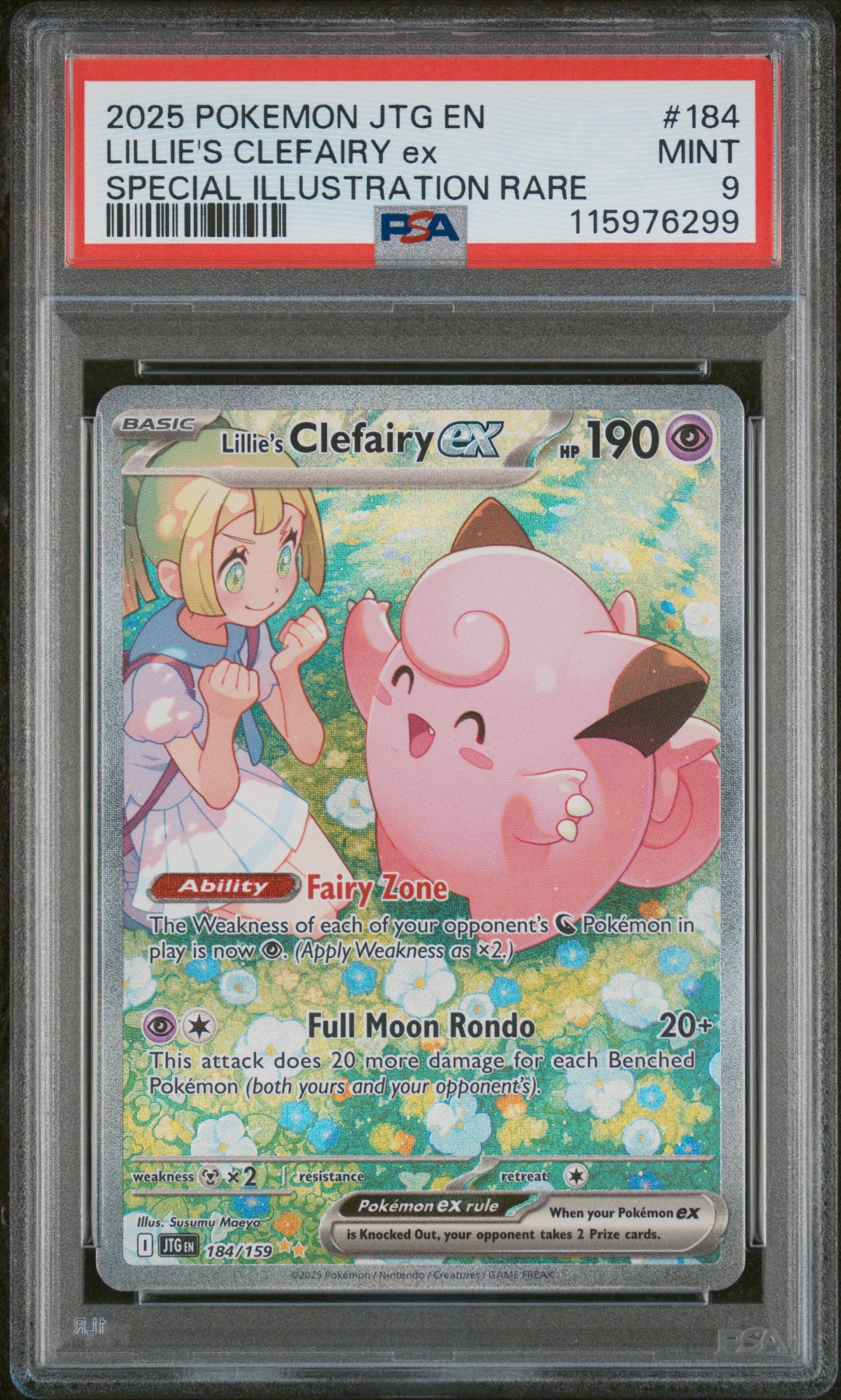 Lillie's Clefairy ex Special Illustration Rare Journey Together #184 PSA 9