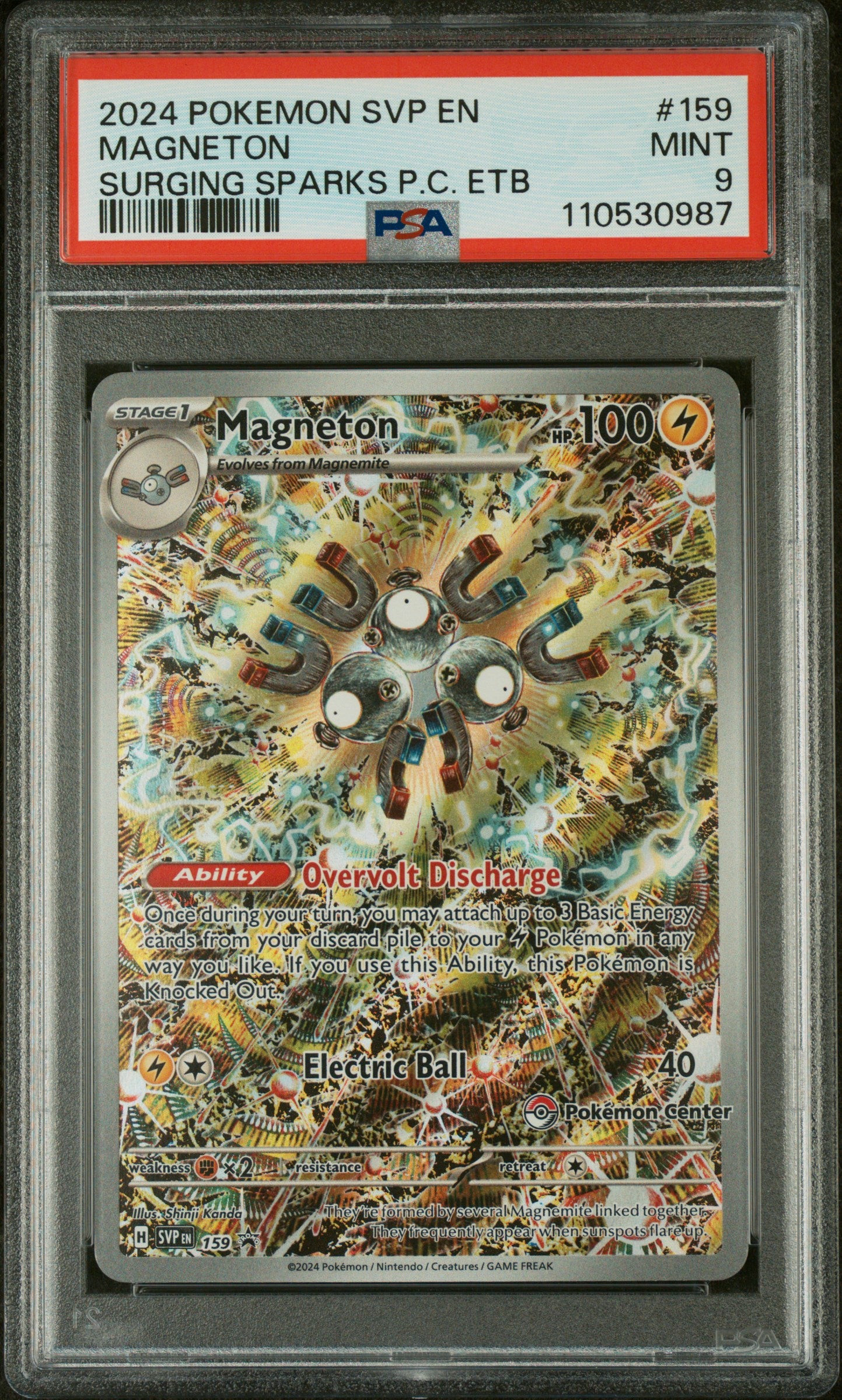 Magneton Illustration Rare Pokemon Center Stamped Promo PSA 9