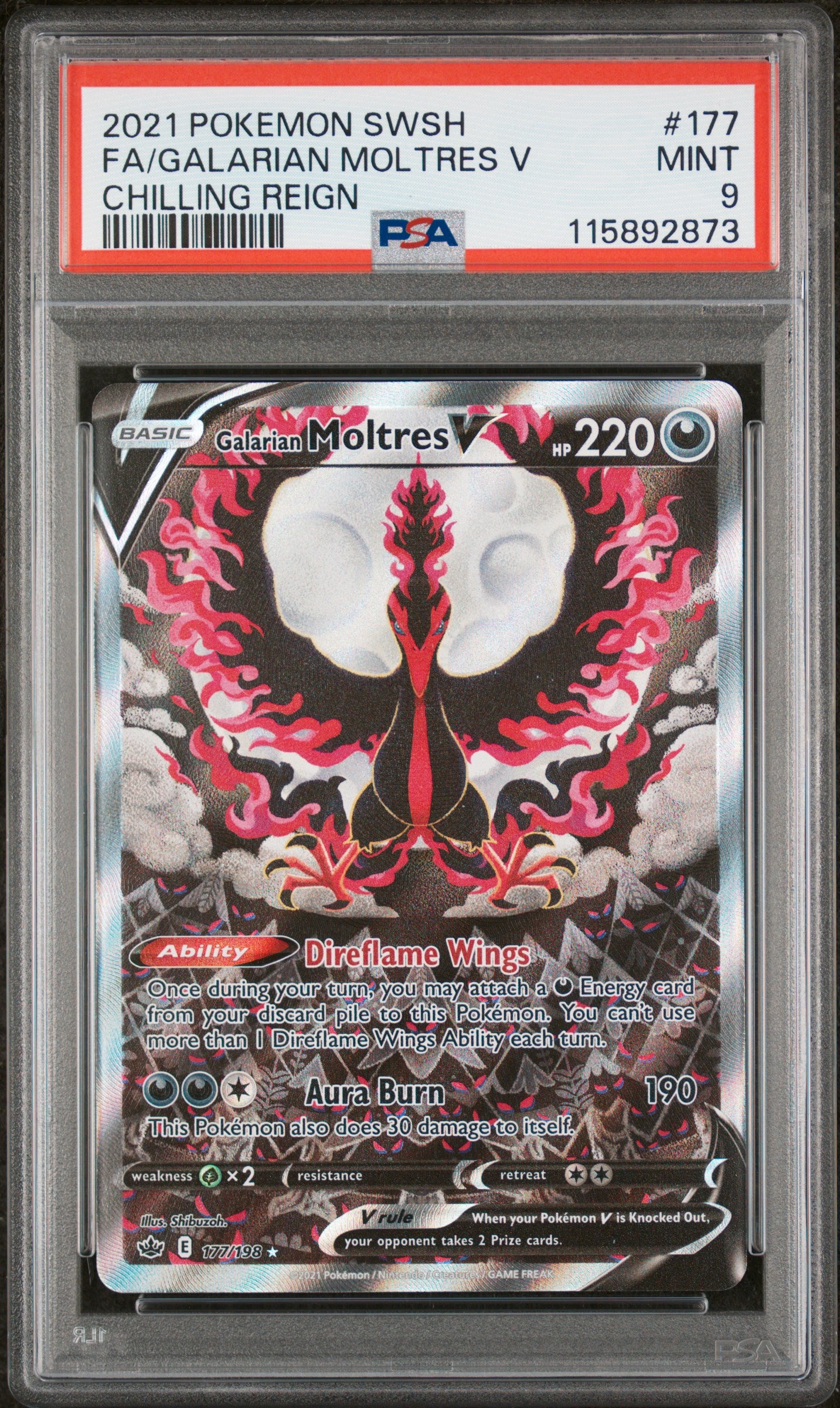 Galarian Moltres V Alternative Art PSA 9