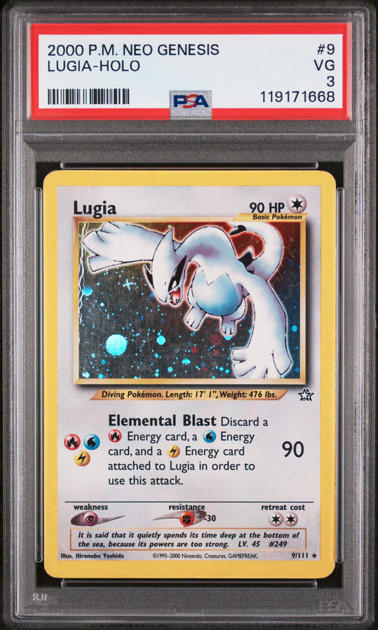 Lugia Holo Neo Genesis Unlimited #9 PSA 3