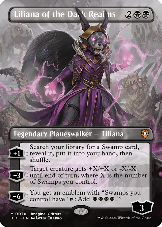 Liliana of the Dark Realms (BLC-078) - Bloomburrow Commander (Borderless) Foil
