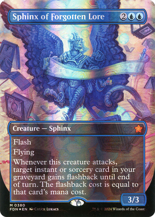 Sphinx of Forgotten Lore (FDN-380) - Foundations (Borderless) Foil