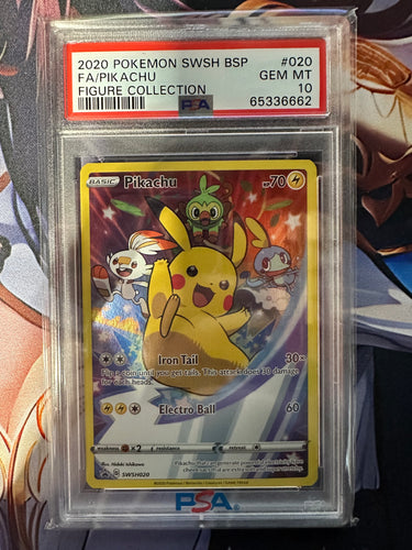 2020 POKEMON SWSH BLACK STAR PROMO #020 FA/PIKACHU FIGURE COLLECTION PSA 10