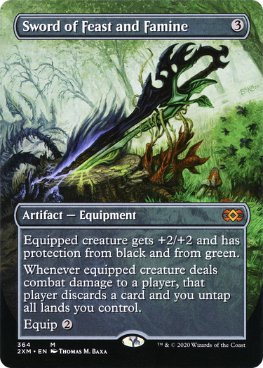 Sword of Feast and Famine (Borderless) (2XM-364) - Double Masters (Borderless) Foil