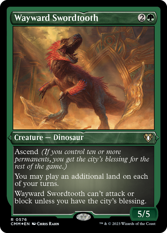 Wayward Swordtooth (CMM-576) - Commander Masters Etched Foil