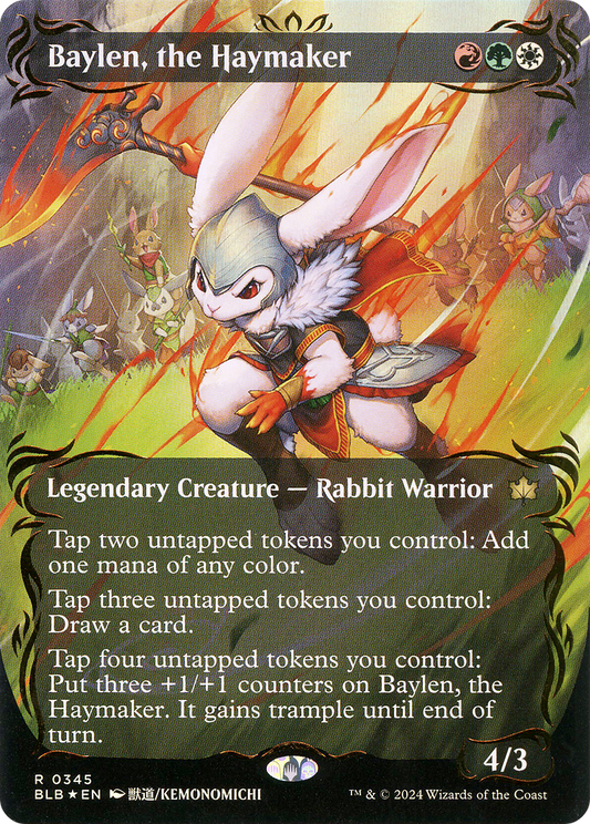 Baylen, the Haymaker (BLB-345) - Bloomburrow (Borderless) Foil