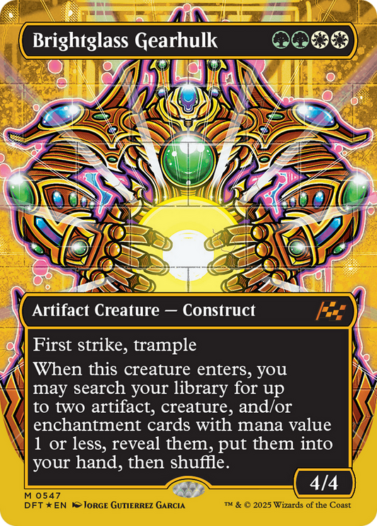 Brightglass Gearhulk (Borderless) (First-Place Foil) (DFT-547) - Aetherdrift Foil