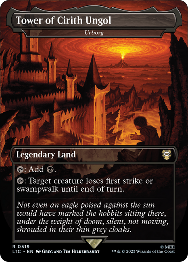 Tower of Cirith Ungol - Urborg (Borderless) (LTC-519) - Tales of Middle-earth Commander / Tower of Cirith Ungol (Borderless) Foil