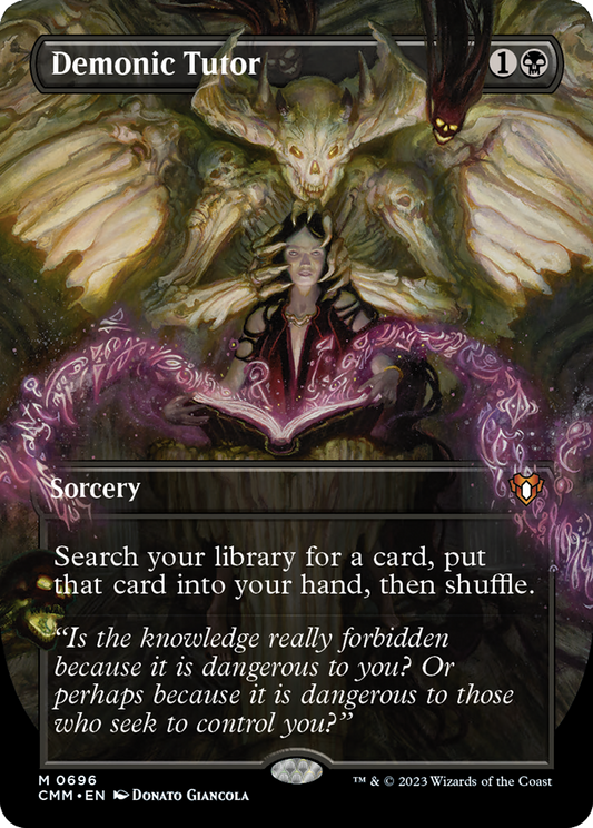 Demonic Tutor (CMM-696) - Commander Masters (Borderless)