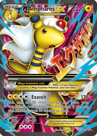M Ampharos EX (88 Full Art) 88/98 - XY  Ancient Origins Holofoil