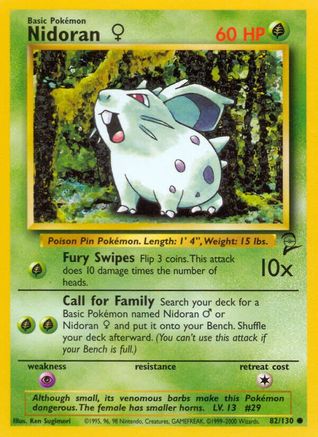 Nidoran F 82/130 - Base Set 2