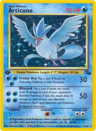 Articuno (2) 2/62 - Fossil Unlimited Holofoil