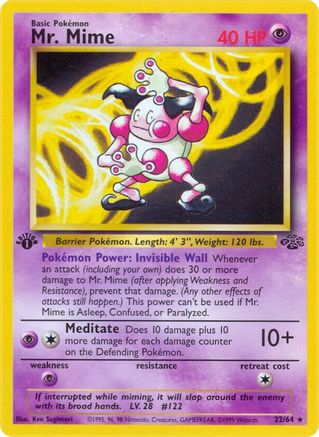 Mr. Mime (22) 22/64 - Jungle 1st Edition