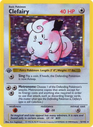 Clefairy - Base Set Shadowless 1st Edition Holofoil