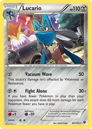 Lucario (63) 63/124 - XY  Fates Collide Holofoil