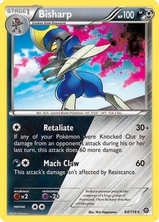 Bisharp 64/114 - XY  Steam Siege Reverse Holofoil