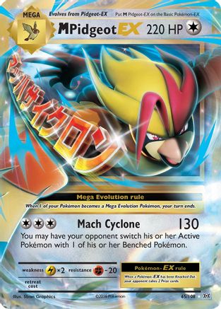 M Pidgeot EX 65/108 - XY  Evolutions Holofoil