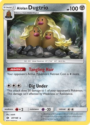 Alolan Dugtrio 87/149 - SM Base Set Reverse Holofoil