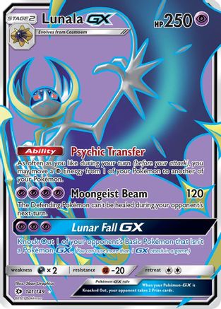 Lunala GX (Full Art) 141/149 - SM Base Set Holofoil
