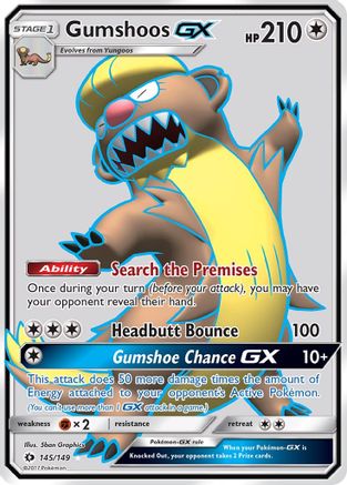 Gumshoos GX (Full Art) 145/149 - SM Base Set Holofoil
