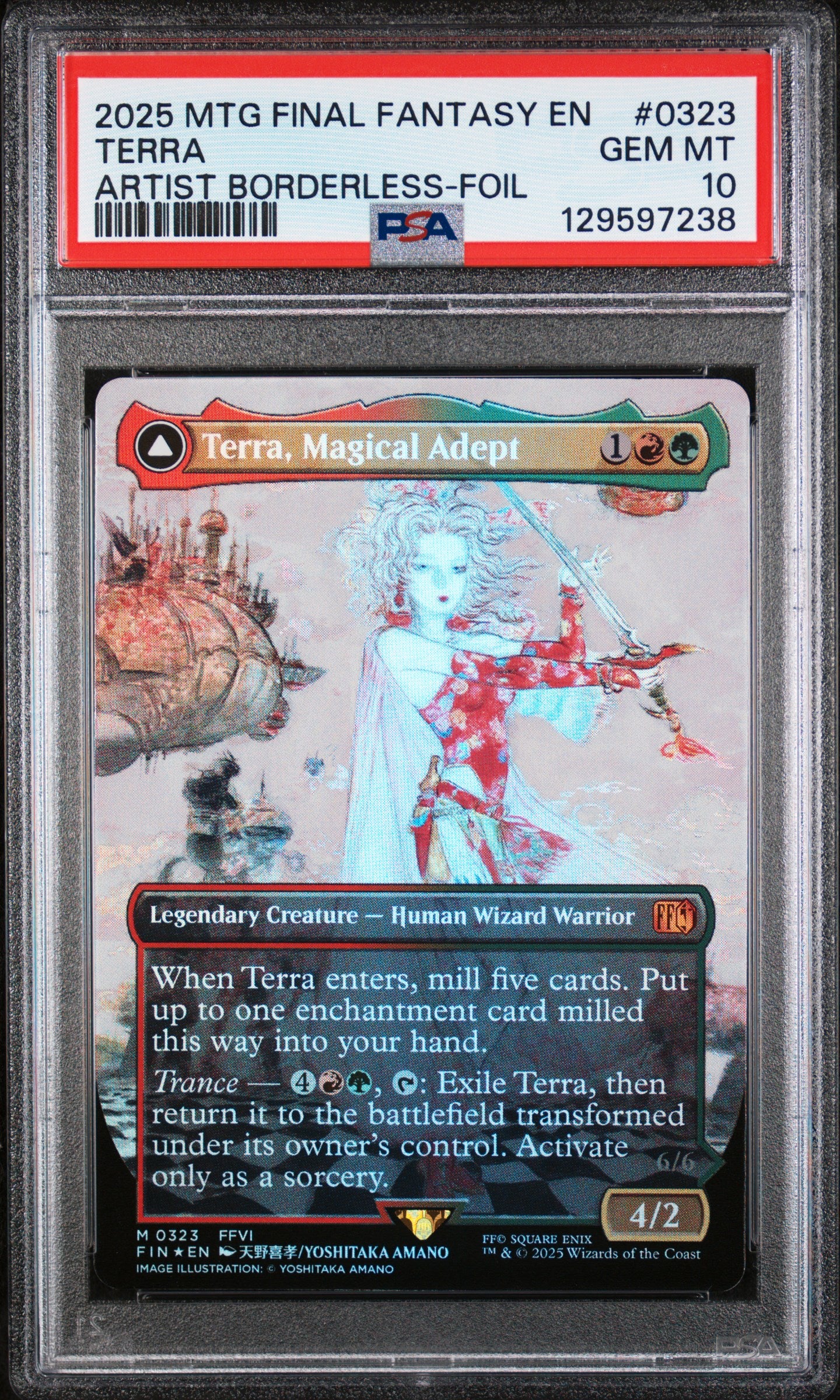 Terra, Magical Adept  Artist Borderless Foil #323 PSA 10