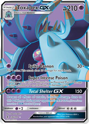 Toxapex GX (Full Art)/145 - SM  Guardians Rising Holofoil