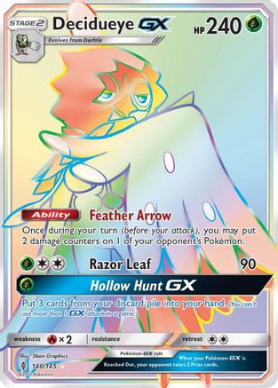 Decidueye GX (Secret) 146/145 - SM  Guardians Rising Holofoil