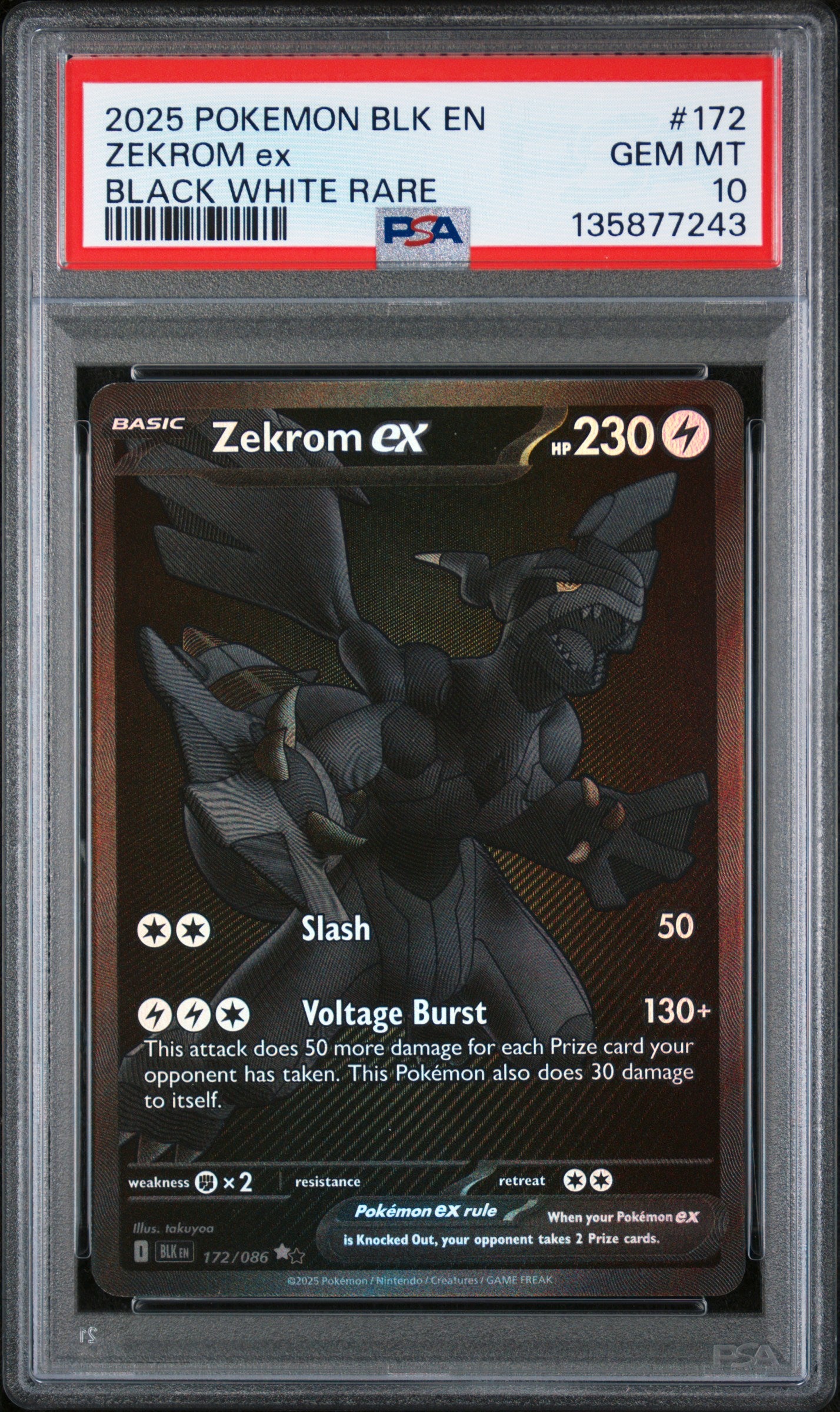 [Consignment] Zekrom ex Black White Rare #172 PSA 10