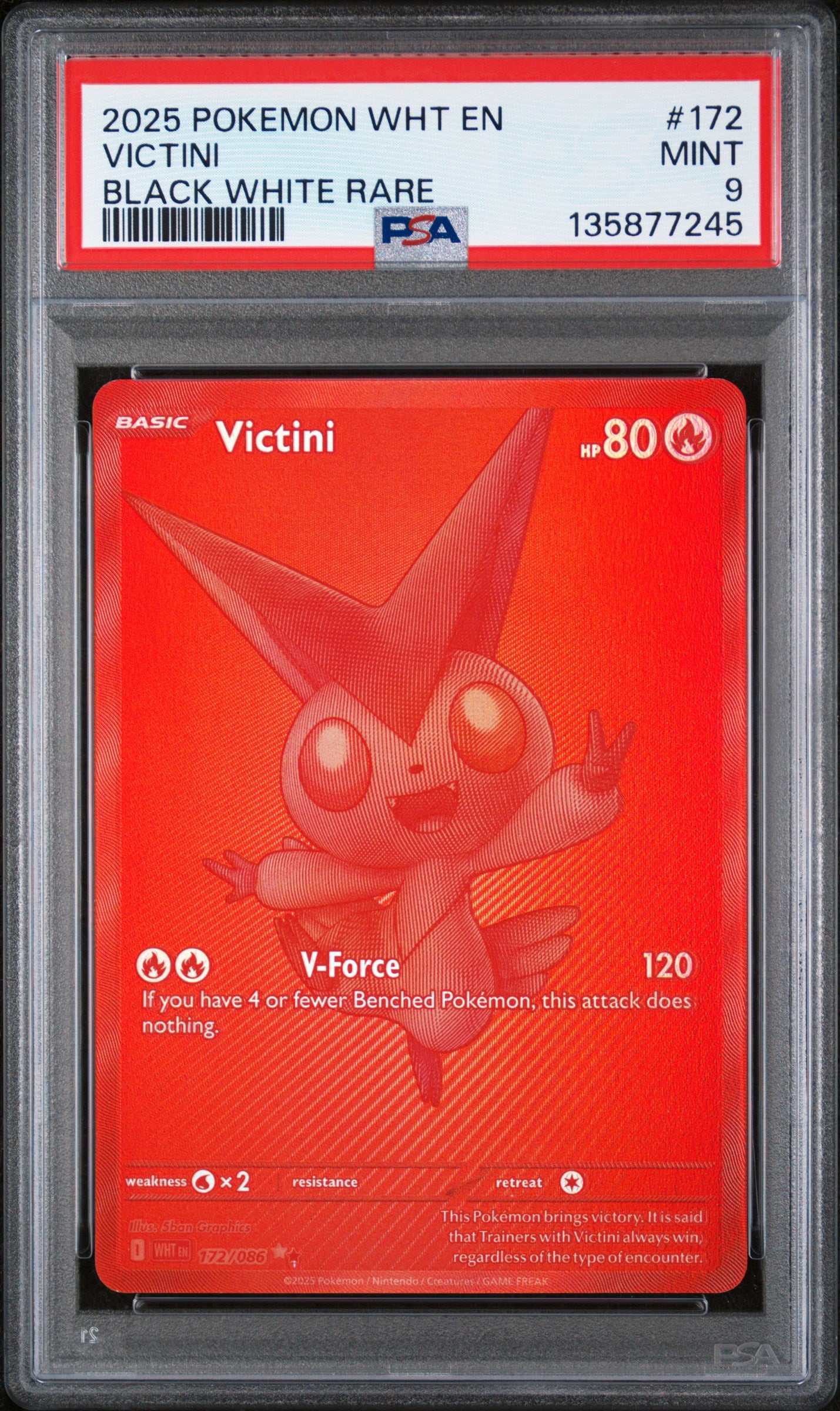 [Consignment] Victini Black White Rare White Flare #172 PSA 9