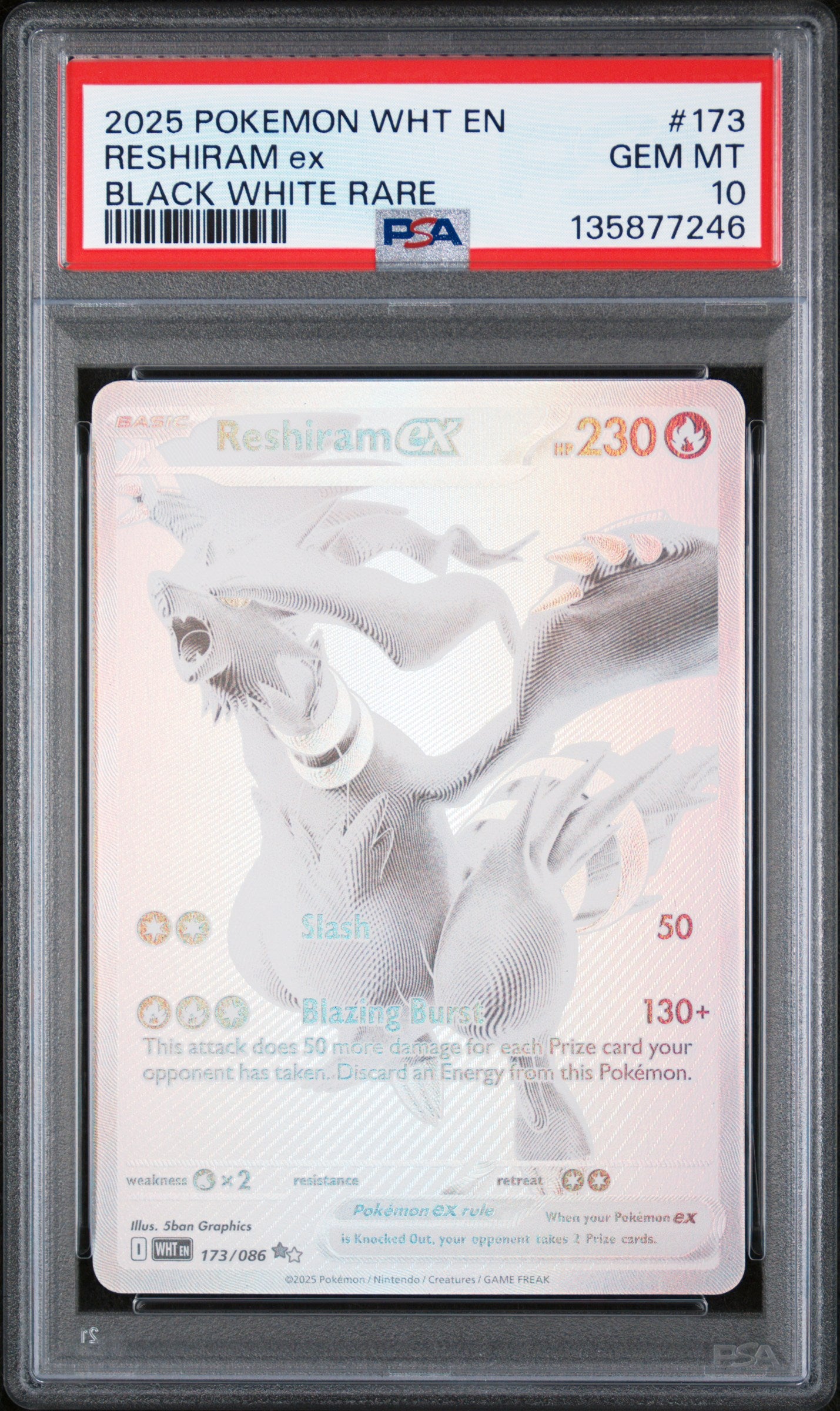 [Consignment] Reshiram ex Black White Rare #173 PSA 10