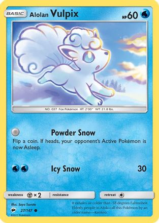 Alolan Vulpix 27/147 - SM  Burning Shadows Reverse Holofoil