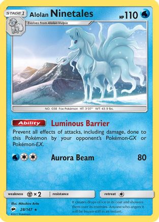 Alolan Ninetales 28/147 - SM  Burning Shadows