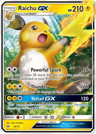 Raichu GX 29/73 - Shining Legends Holofoil