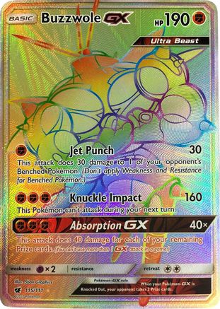 Buzzwole GX Rainbow Rare FA