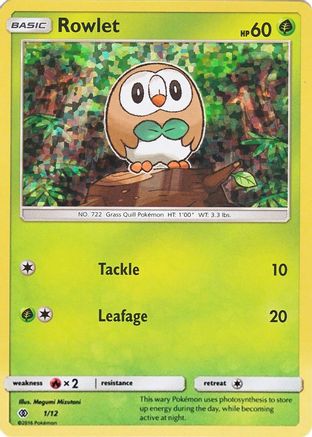 Rowlet - 1/12 1/12 - McDonalds Promos 2017 Holofoil