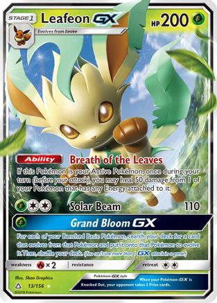 Leafeon GX 13/156 - SM  Ultra Prism Holofoil
