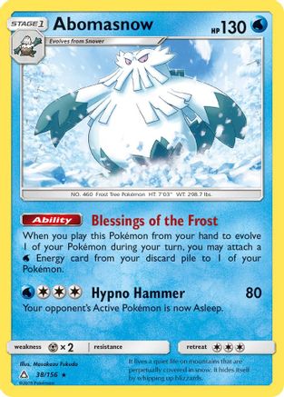 Abomasnow 38/156 - SM  Ultra Prism Reverse Holofoil
