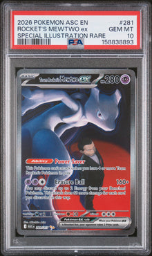Team Rocket's Mewtwo ex SIR #281 PSA 10