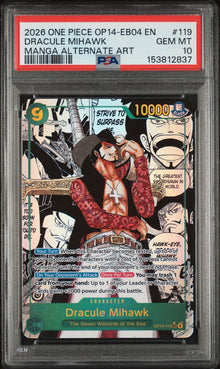 Dracule Mihawk Manga PSA 10 front