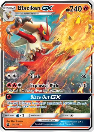 Blaziken GX 28/168 - SM  Celestial Storm Holofoil
