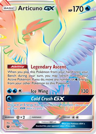 Articuno GX (Secret) 171/168 - SM  Celestial Storm Holofoil