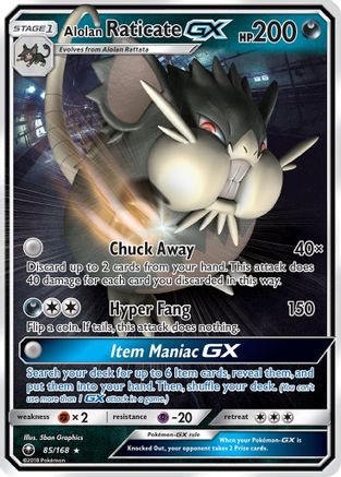 Alolan Raticate GX 85/168 - SM  Celestial Storm Holofoil